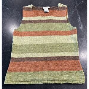 Talbots Petites vertical stripe knit tank SM